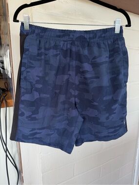 New Balance Men's Navy Blue Camo Athletic Shorts